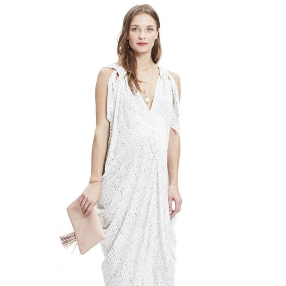Hatch Isabel Dress in blue/ivory batik print